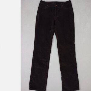 L.L. Bean's Women's Five-Pocket Straight Leg Corduroy Pants Chocolate Brown 14